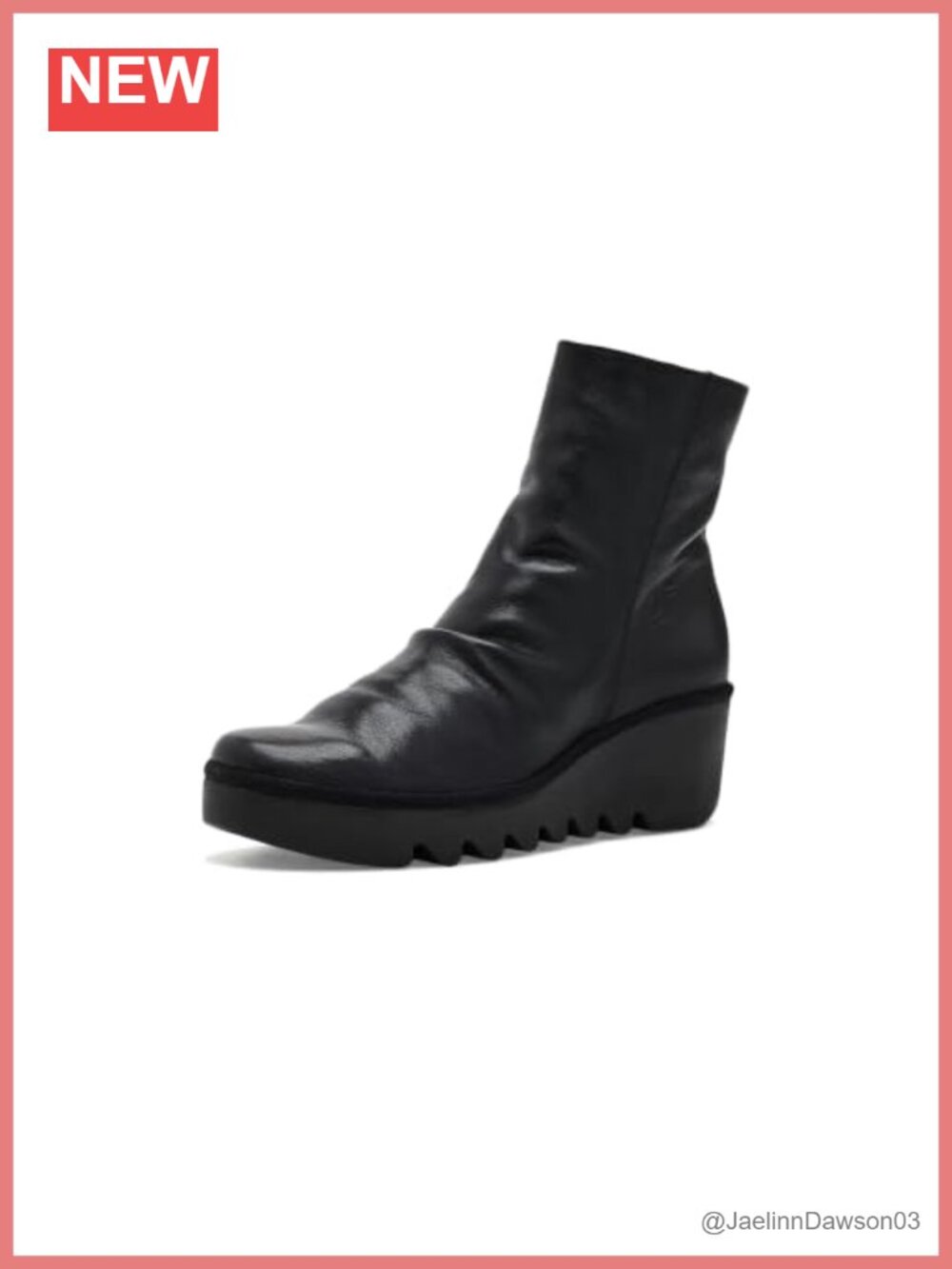 Leather Ankle Bootie Wedge Heel Waterproof Zip-Up Casual Daily Wear
